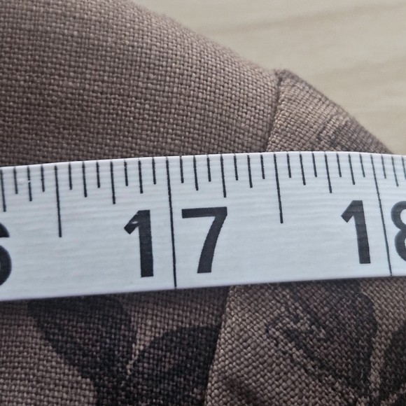 Talbots Linen Floral Brown Button Front Jacket Shirt Size 14 Fall Academia - Picture 11 of 12